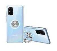 SORAKA Coque Transparent pour Samsung Galaxy S20+ 5G/Galaxy S20+ 4G avec Anneau Rotatif 360 degrés et Plaque métallique pour Support Téléphone Voiture Magnétique,Transparente en TPU Housses