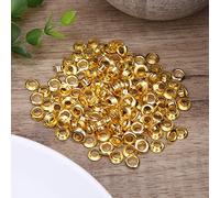 Sorandy 100 œillets en Laiton pour L'artisanat du Cuir, Accessoires Métalliques Double Face pour Chaussures, Sacs et Ceintures, Taille 5 Mm, Disponibles en Argent et or (GOLD)