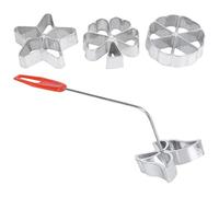 Sorandy 4 Pièces de Moulage de Pâtisserie d' de Gâteau en Alliage d'aluminium de qualité Alimentaire, Ensemble de Cuisson en Forme de Feuille de Flocon de Neige 'étoile, Machine à Dessert avec