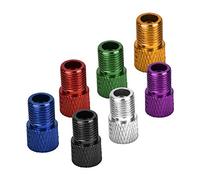 Sorandy Adaptateur de Gonfleur de Vélo 7 Pièces, Compatible avec Presta vers Schrader |Convertisseur de Valve de Pneu à Montage Permanent, Alliage d'aluminium et Caoutchouc, Kit d'Adaptateur de