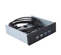 Sorandy Baie de Lecteur Optique en Métal 5,25" avec 4 Ports USB, Hub USB 3.0 et 2.0 Haut Débit pour Ordinateurs de Bureau et Portables
