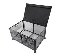 Sorandy Boîte à Coffre à Jouet 70L, Organisateur de Stockage de Jouets en Métal Pliable avec Roues, pour Une Salle de Jeux pour Enfants dans la Salle de Chambre, Boîte à Jouets Extra (Black)