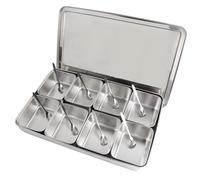 Sorandy Boîte à Condiments en Alliage D'aluminium 8 Compartiments, Contenants à Condiments, Boîte à épices | Ustensiles de Cuisine pour Collations Farine Produits Secs Fruits