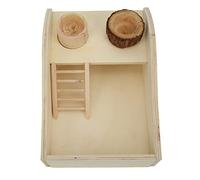 Sorandy Boîte de Bain de Sable de Hamster, Salle de Douche en Bois, Récipient de Baignoire de Sable Creusant avec échelle d'escalade, Bol, Salle de Bain pour Souris Syriennes Naines, Gerbilles et