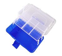 Sorandy Boîte de Rangement à Trois Couches, Boîte à Outils de Pliage en Plastique, Organisateur de Services Publics à Domicile Polyvalent, Organisateur Polyvalent Portable pour Artisanat (BLUE)