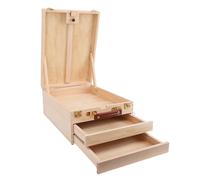 Sorandy Boîte de Rangement en Bois avec 2 Tiroirs, Boîte de Rangement Portable en Bois de Pin pour Artistes, étui de Réglable pour Chevalet D'art de Table pour Croquis de Peinture sur