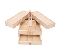 Sorandy Boîte de Rangement pour Outils D'artiste, Organisateur Multifonctionnel de Fournitures D'art en Bois avec Espace de Rangement à 3 Couches et Tiroir Amovible, Boîte de