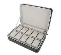 Sorandy Boîte de Rangement pour Présentoir de Montre de Luxe, Organisateur de Conception de Panneau Central pour Bagues, Boucles D'oreilles, Bracelet, Collier Marron 11,0 X 7,9 X 3,0 Pouces