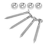 Sorandy Boulon de Joint de Manche de Guitare, 4 Jeux de Virole en Métal de Haute qualité avec Vis pour Basse électrique, Accessoire de Bague de Manche en Acier Inoxydable pour Guitaristes (SILVER)