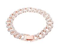 Sorandy Bracelet à Maillons Cubains de 10 Pouces, Chaîne Hip Hop Cloutée en avec Couleur Hypoallergénique Longue Durée, pour Hommes et Femmes, Cadeau Tendance D'anniversaire, de (Or Rose)