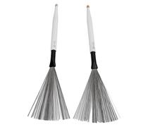 Sorandy Brosse à Tambour, Bâtons D'érable à Double Usage, pour la Pratique des Percussions Jazz, Compactes et Portables, 2 Pièces (WHITE)