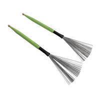 Sorandy Brosse à Tambour, Bâtons D'érable à Double Usage, pour la Pratique des Percussions Jazz, Compactes et Portables, 2 Pièces (GREEN)