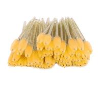 Sorandy Brosse de Maquillage Jetable en Nylon, Baguettes de Mascara, Cils et Sourcils pour Voyage, 50 Pièces, Rose, Violet, Vert, Noir (YELLOW)