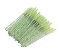 Sorandy Brosse de Maquillage Jetable en Nylon, Baguettes de Mascara, Cils et Sourcils pour Voyage, 50 Pièces, Rose, Violet, Vert, Noir (GREEN)