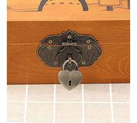 Sorandy Cadenas Vintage en Forme de Cœur en Métal Durable, pour Boîte à Bijoux et Journal Intime en Déplacement, Argent 45x59mm, pour Fournitures Artisanales Ménagères (Bronze)