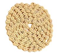 Sorandy Chaîne de Vélo à 9 Vitesses, Chaînes de Vélo en Acier au Carbone avec Revêtement en Titane, Chaîne d'entraînement à Dégagement Rapide à Haute Résistance, Idéale pour VTT et de Route, 147 Cm