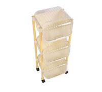 Sorandy Chariot d'utilité à Rouleaux en Plastique à 3 Niveaux, Porte-Chagrin de Rangement avec Poignée, Organisateur de Rangement Mobile, Organisateur de Cuisine pour Cuisine, Salon, Dortoir, Salle