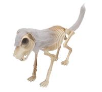 Sorandy Chien Squelette, Chien Debout Squelette, Os d'animaux de Crâne Réaliste avec Fourrure, Structure Réaliste et Robeste Articulée, Accessoire Effrayant pour hanté