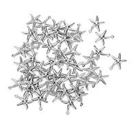 Sorandy Collier Plage Étoile de Mer Pendentif, 50 Pièces for | Design unique, matériau en acier inoxydable, fabrication de bijoux, décoration DIY