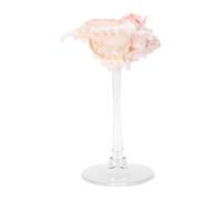 Sorandy Coquille de Conque Fabriquée à la Main, Gobelet en Verre à Vin Poli Longue Tige Unique et élégant, Verre Boisson Froide Longue Tige de qualité Supérieure pour les (Base Transparente Rouge)