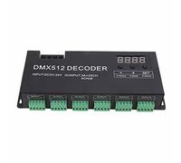 Sorandy Décodeur 24 Canaux, Contrôleur LED RGBW DMX512 ABS Pilote de Gradation D'affichage Numérique DC 5 V à 24 V Canaux de Sortie Signal PWM pour éclairage Extérieur LED
