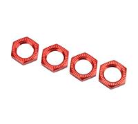 Sorandy Écrou de Moyeu Hexagonal de Roue en Aluminium de 17mm, pour Mise à Niveau du Modèle 1/8 RC, 4 Pièces, Forte compatibilité (Rouge)