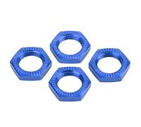 Sorandy Écrou de Moyeu Hexagonal de Roue en Aluminium de 17mm, pour Mise à Niveau du Modèle 1/8 RC, 4 Pièces, Forte compatibilité (Blue)