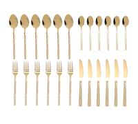 Sorandy Ensemble de Couverts en Acier Inoxydable pour 6 Personnes, Fourchette à Dîner 18/10, Cuillère, Couteau, Cuillère à Dessert, Passe au Lave-vaisselle avec Finition Polie, Convient (Motif