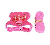 Sorandy Ensemble de Harnais de Marche pour Petits Animaux, Gilet et Laisse en Coton Doux et Respirant, Fournitures pour Furet, Chinchilla, écureuil, Couleurs Vives pour la Marche en Plein Air (S)