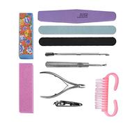 Sorandy Ensemble de Polissoirs pour Nail Art, Limes et Outils de qualité Professionnelle, Parfaits pour la Manucure et la Pédicure à la Maison ou au Salon, 10 éponges et Acier Inoxydable