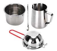 Sorandy Ensemble de Pots Verseurs de Bougies avec Cuillère à Mélanger, Kit de Four de de Cire Facile à Nettoyer pour les Débutants en Fabrication de Bougies