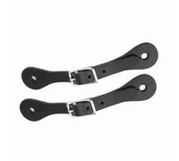 Sorandy Ensemble de Sangles D'éperons en Cuir Véritable pour L'équitation, Conception Réglable et Durable, adapté aux Sports équestres, 1 Paire (Black)