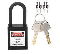 Sorandy Ensemble de Serrures de Verrouillage, Paquet de 5 Cadenas de sécurité Durables pour Usage Industriel, Matériau en Nylon isolé pour Usines et Chantiers de Construction (BLACK)