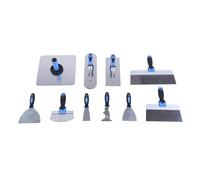 Sorandy Ensemble de Truelle à Béton 11 Pièces, Outils à Main de Maçonnerie pour la Finition du Plâtre de Maçonnerie avec Plateau à Grattoir à Spatule en Acier Inoxydable et Sac à Outils