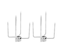 Sorandy Fourchette à Rôtissoire pour Barbecue et Extérieur, Convient aux Tiges de Broche jusqu'à 0,4 Po, Paquet de 2 |4 Griffes Antidérapantes, Acier Inoxydable 304 et électrolytique, pour Gigot
