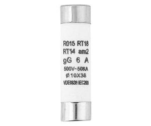 Sorandy Fusible Cylindrique à Haute capacité de Coupure 10 Pièces avec Dispositif Indicateur 10x38 380-500VAC pour Appareils électriques Composants électroniques Puissance RT14-20 5 Styles (6A)