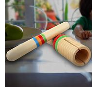 Sorandy Jouet Sonore en Bois pour Enfants, Guiro Crow Sounder pour L'éducation Précoce, Instrument de Percussion en Bois Massif Durable pour Jouet Musical
