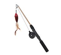 Sorandy Jouets Interactifs à pour Chats Canne à Pêche Rétractable Jouet Amusant à Bâton pour Chat Jouet D'attraction pour Animaux de Compagnie pour Chat D'intérieur Chaton