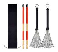 Sorandy Kit de Brosses pour Réglables, Anneaux de Suspension, Surface Glissante pour Jouer au Briquet, Brosses en Fil D'acier, 2 de Tambour, 2 Métalliques pour Tambour, 1 Sac de Rangement