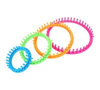 Sorandy Kit de Métiers à Tricoter Ronds avec Aiguille à Crochet, 4 Tailles, Machine Légère à Tricoter Haute efficacité, 4 Couleurs Néon, pour Débutants, Matériau PP, Fabricant D'écharpes