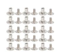 Sorandy Kit de Rivets à Tête Plate en Cuivre Pur de 8 Mm pour Reliure en Cuir, Ensemble de Rivets Anticorrosion pour les Travaux Manuels, 50 Pièces de et Vis Or/argent/couleur Pistolet/bronze pour