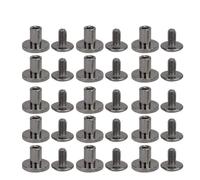 Sorandy Kit de Rivets à Tête Plate en Cuivre Pur de 8 Mm pour Reliure en Cuir, Ensemble de Rivets Anticorrosion pour les Travaux Manuels, 50 Pièces de et Vis Or/argent/couleur Pistolet/bronze pour