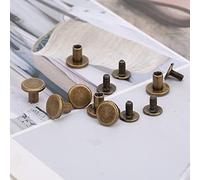 Sorandy Kit de Rivets à Tête Plate en Cuivre Pur de 8 Mm pour Reliure en Cuir, Ensemble de Rivets Anticorrosion pour les Travaux Manuels, 50 Pièces de et Vis Or/argent/couleur Pistolet/bronze pour