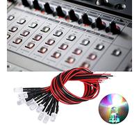 Sorandy Lot de 50 Diodes LED Précâblées de 5 Mm, Diodes électroluminescentes, Perles LED Multicolores à Clignotement Rapide, Tête Ronde 12 V avec Fils de 20 Cm, Idéales pour les Expériences