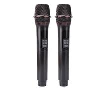 Sorandy Microphone sans Fil 2,4 GHz, Double Micro Dynamique Portable avec Tête Cardioïde Professionnelle et Traitement Numérique du Son pour karaoké en Direct, Discours en Extérieur