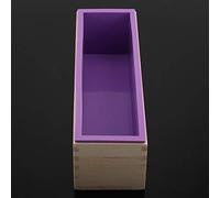 Sorandy Moule à Savon en Silicone Résistant pour la Cuisson de Gâteaux au Chocolat glacé, Coque en Bois Amovible pour Savon Fait à la Main, Moule à Gâteau pour Outil de Bricolage, à Rectangulaire en