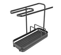 Sorandy Organisateur D'évier de Cuisine, Stations D'atelier, Support de vanité de Salle de Bain, Support de Rangement en Métal Antirouille pour éponges, Brosses à Savon avec Barre à (GRAY)