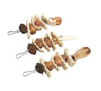 Sorandy Pierre de Bec de Perruche en Feuilles de Maïs Naturelles, Ensemble de Jouets à Mâcher, Os de Seiche et Crochets en Acier Inoxydable, Jouet pour Le Meulage et la santé du Bec d'oiseau