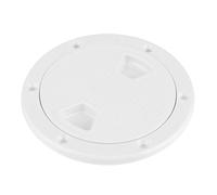 Sorandy Plaque de Pont Blanche ABS 4 Pouces, Couvercle de Trappe D'inspection de Bateau Rond et Durable pour Accessoire de Bateau