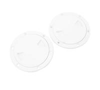 Sorandy Plaques de Pont de Trappe de Bateau 2 Pièces, Trappe d'inspection Ronde Antidérapante avec Couvercle Amovible, étanche Durable pour Bateau Marin Kayak RV (White)